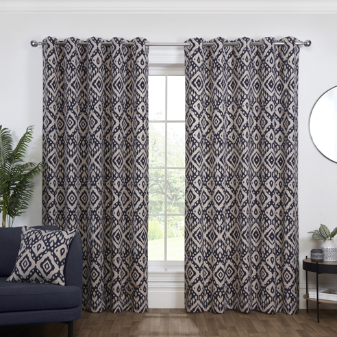 Marrakech Eyelet, Navy - Ready Made Curtains - Image 3